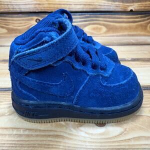 Nike Air Force 1 Mid Toddler 3C Blue Void Gum Baby High Top Shoes